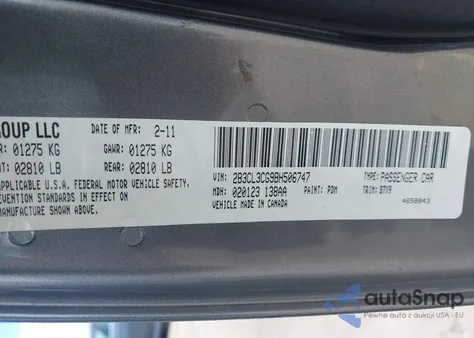 2011 Dodge Charger from USA, damaged, VIN 2B3CL3CG9BH506747